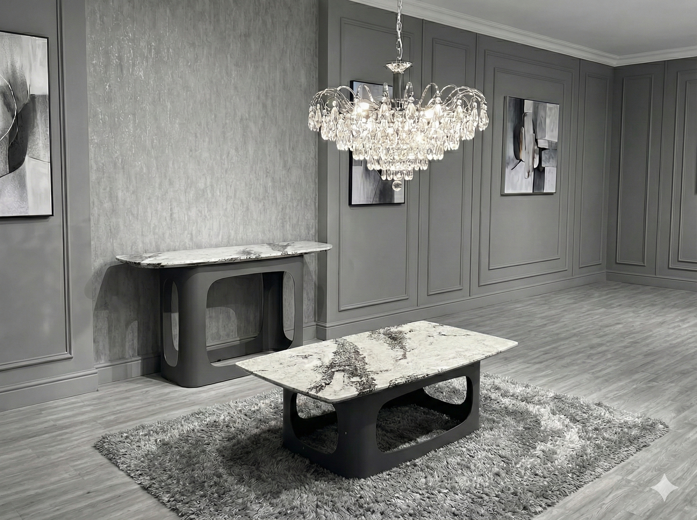 Lina Grey Marble Coffee Table – 130cm