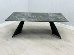 Chicago Ceramic Coffee Table – 120cm Black & Gold