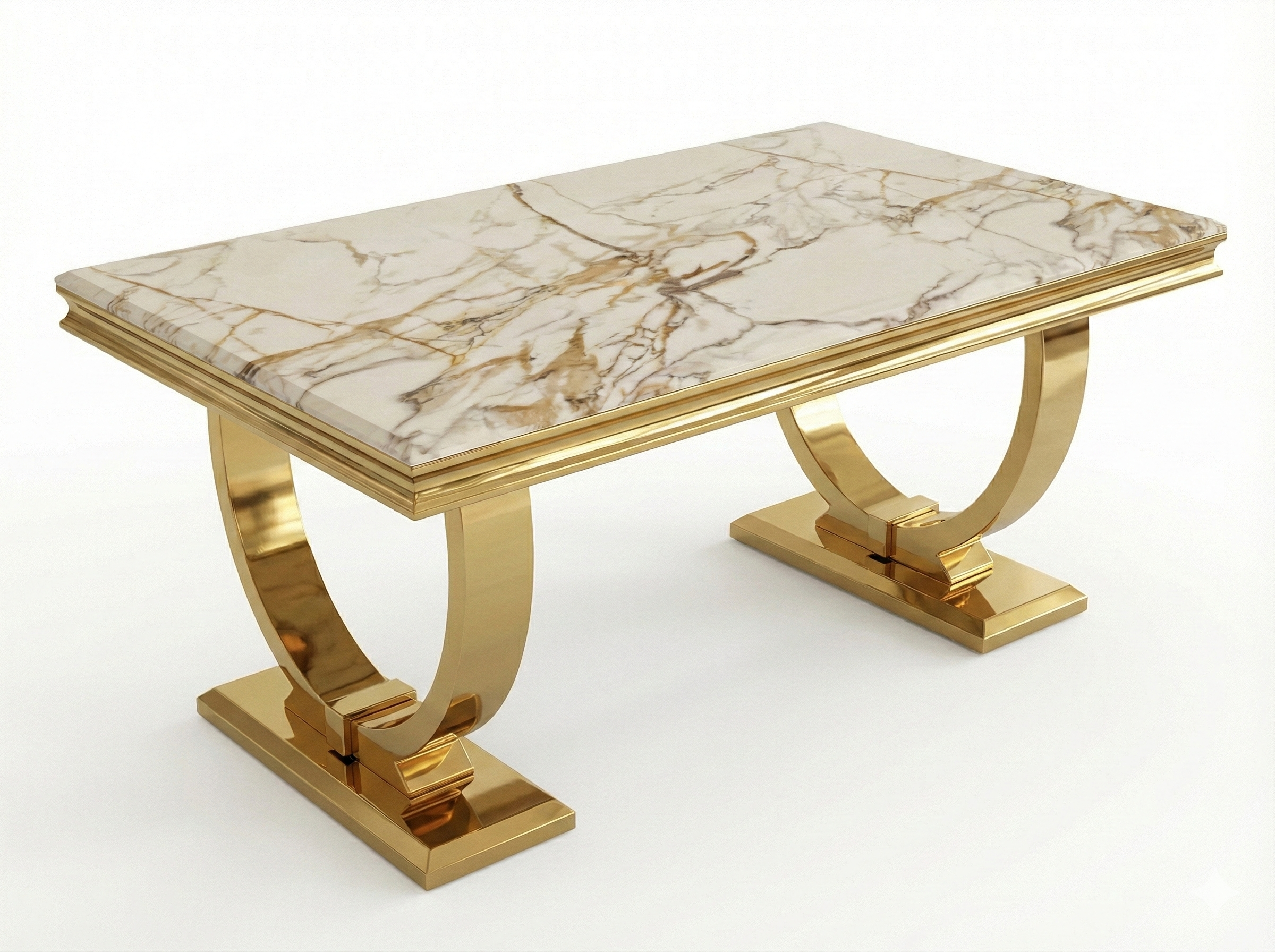 Arianna White & Gold Coffee Table – 120cm
