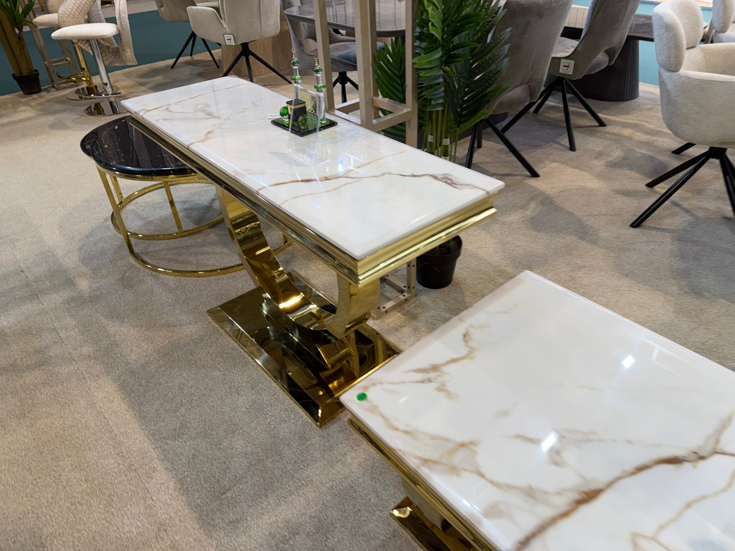 Arianna White & Gold Console Table – 120cm